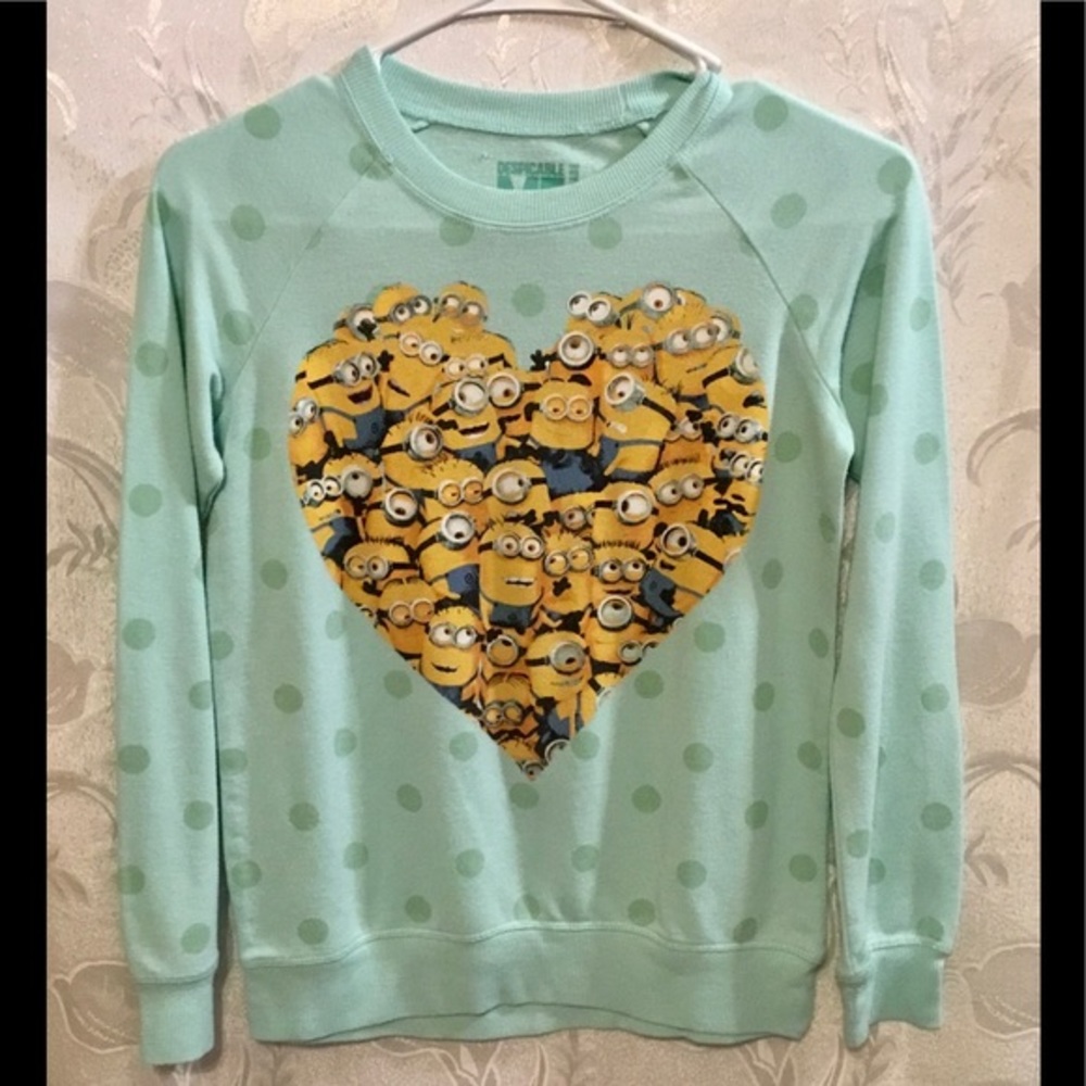 Despicable Me Minon Mint Green Lightweight Sweater